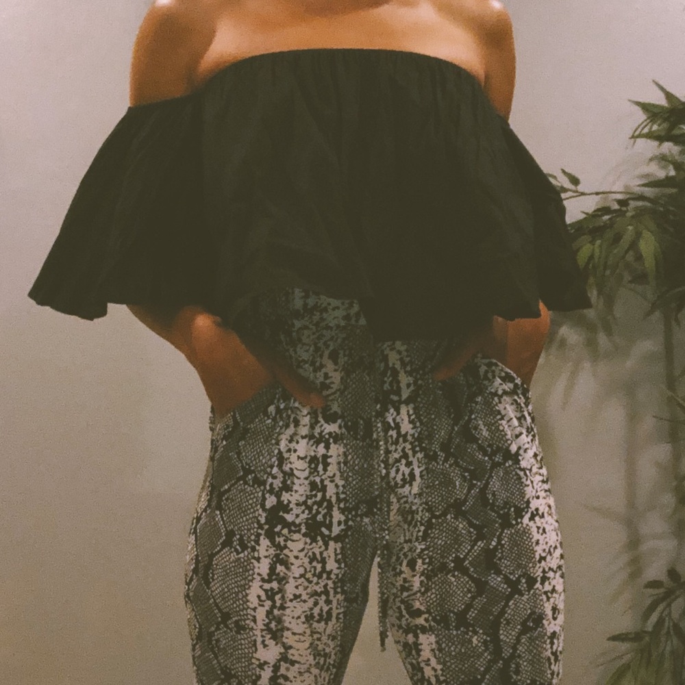 Off the shoulder bell sleeve